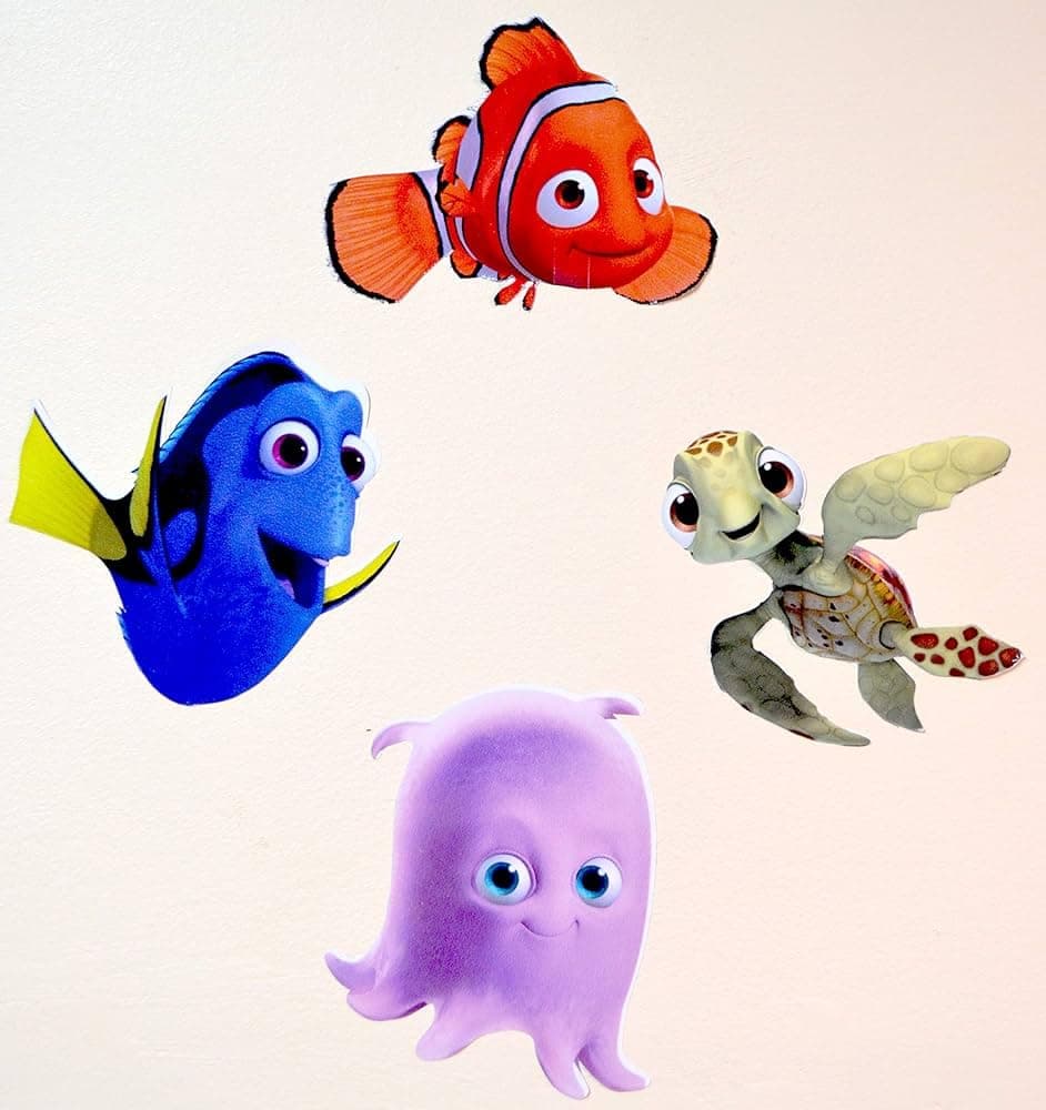 SSND Sea World Fish Characters (Flip, Sydney, Puck &Coral), Vinyl Decal Sticker, Approx 8 inch Each SSND-1005