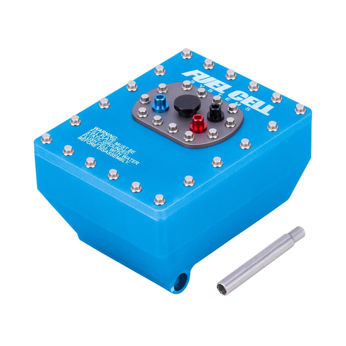 Powmok 1/10 Scale RC Fuel Cell Receiver Box, Aluminum Alloy Capra Receiver Box for 1/10 Crawler Axial Capra 1.9UTB Trail Buggy Upgrades (Light Blue)