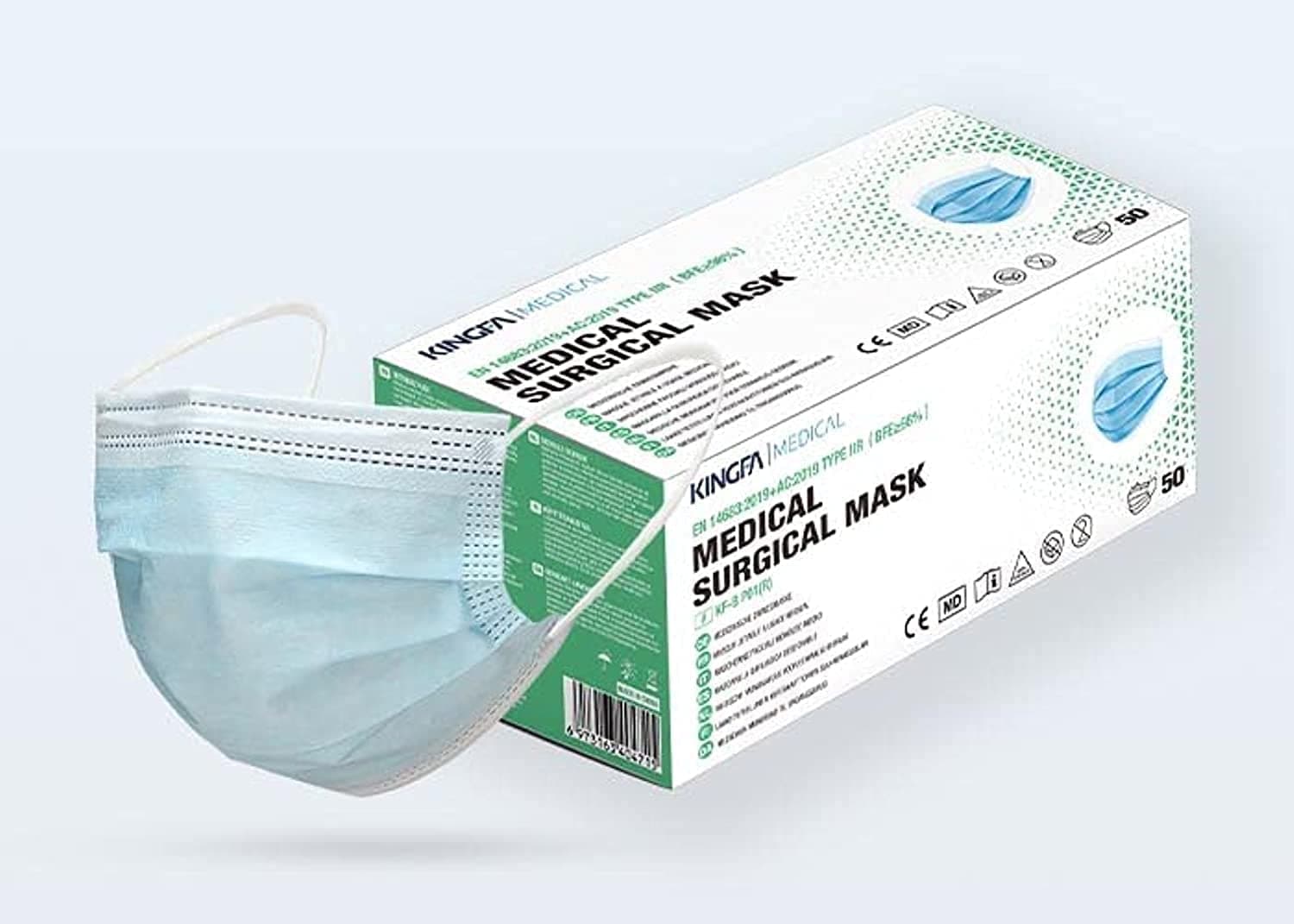 Kingfa Medical Surgical Face Mask, EN14683:2019+AC: 2019, Non-sterile