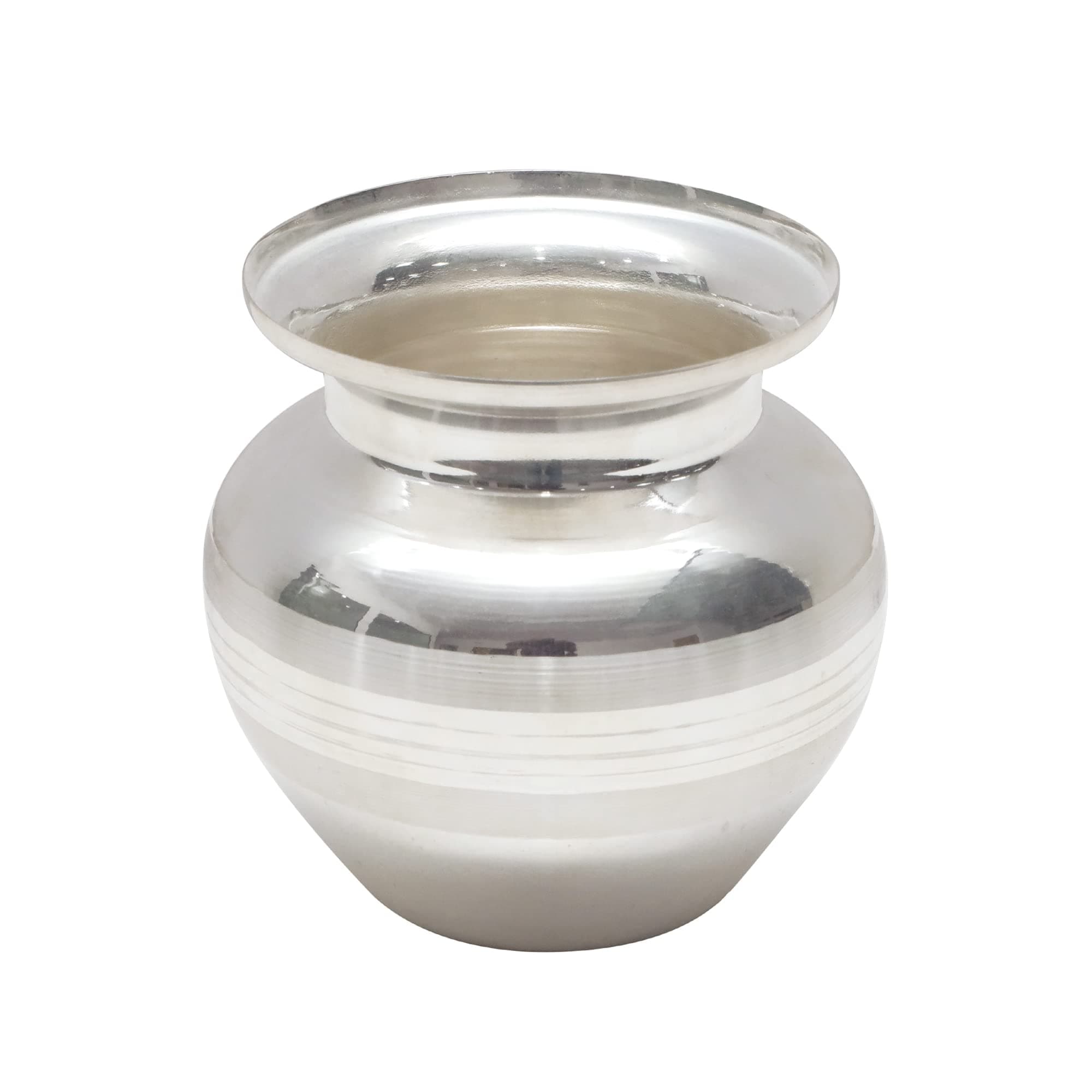 Shubhkart Silver Plated Kalash (Medium) for Festival, Puja, Thali, Diwali, Home, Temple & Office