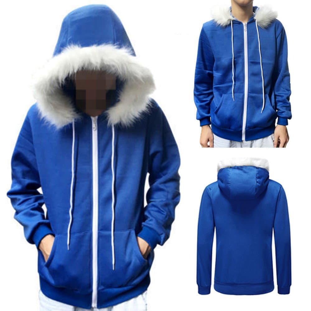 Spritumn Undertale Sans Hoodie, Game Cosplay Costume Hooded Sweatshirt Autumn Winter Long Sleeve Hoodie Coat Jacket (M) Blue