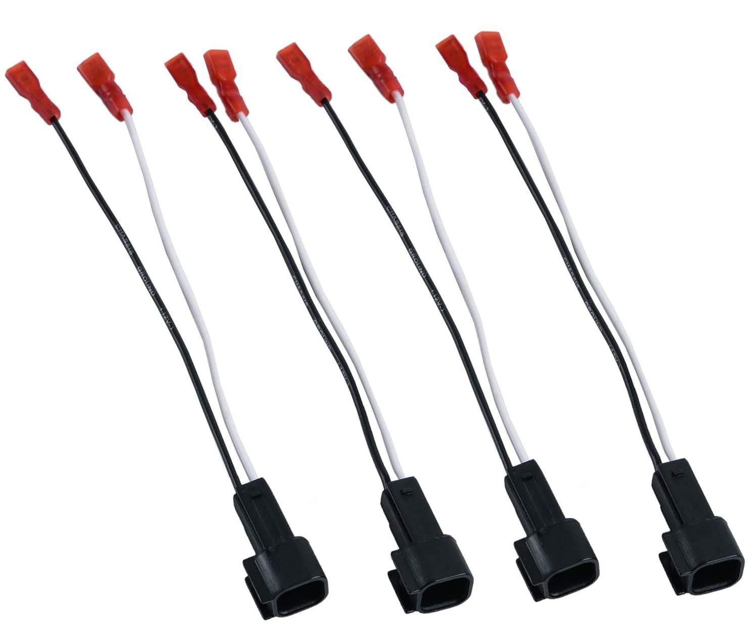 HSTECH 72-5600 2 Pairs (4 Pack) Wire Cable Wiring Harness for Ford Lincoln Mercury Mazda Speakers Adapter Connector Adaptor Plug