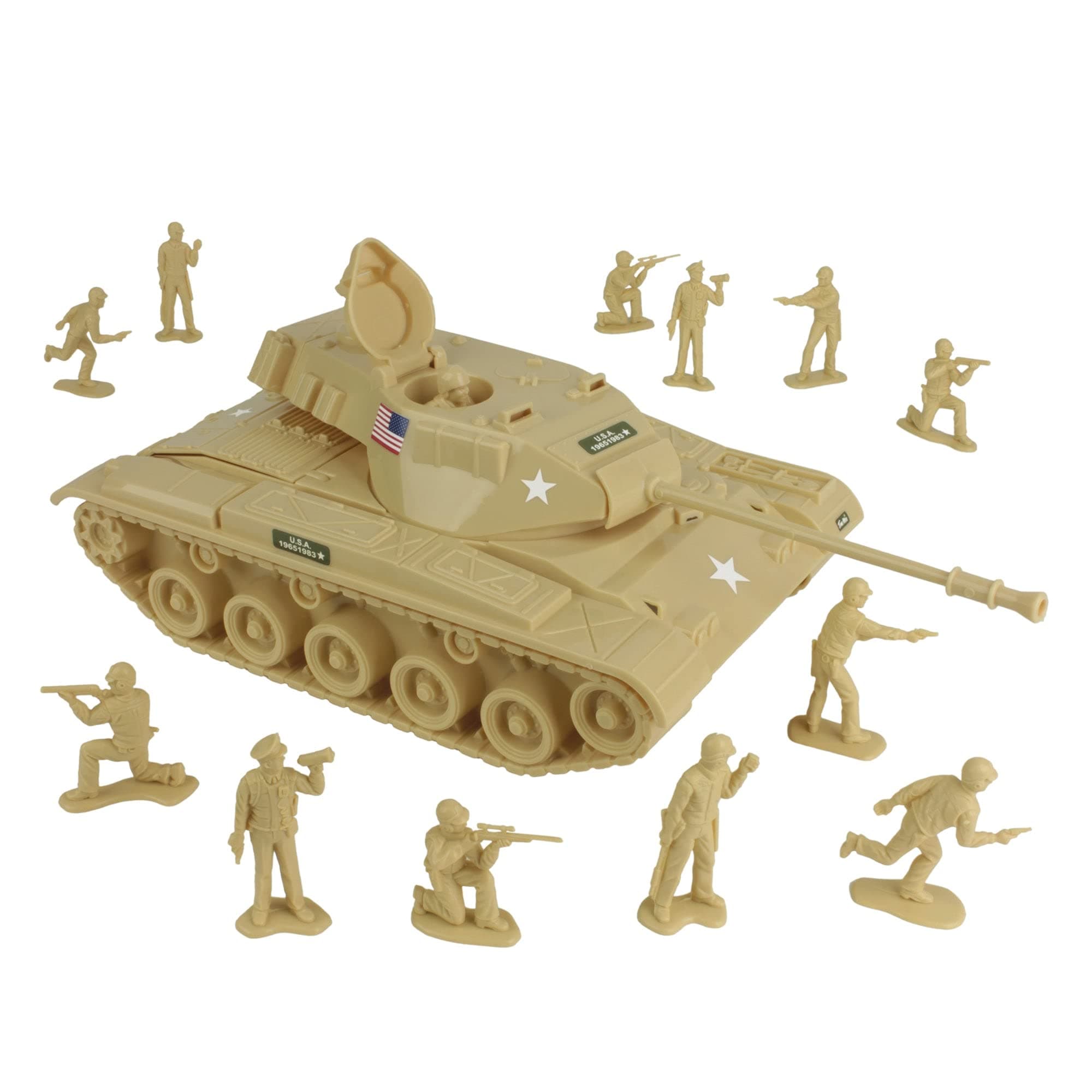 Walker Bulldog Tank Playset- Tan 13pc - Made in USA