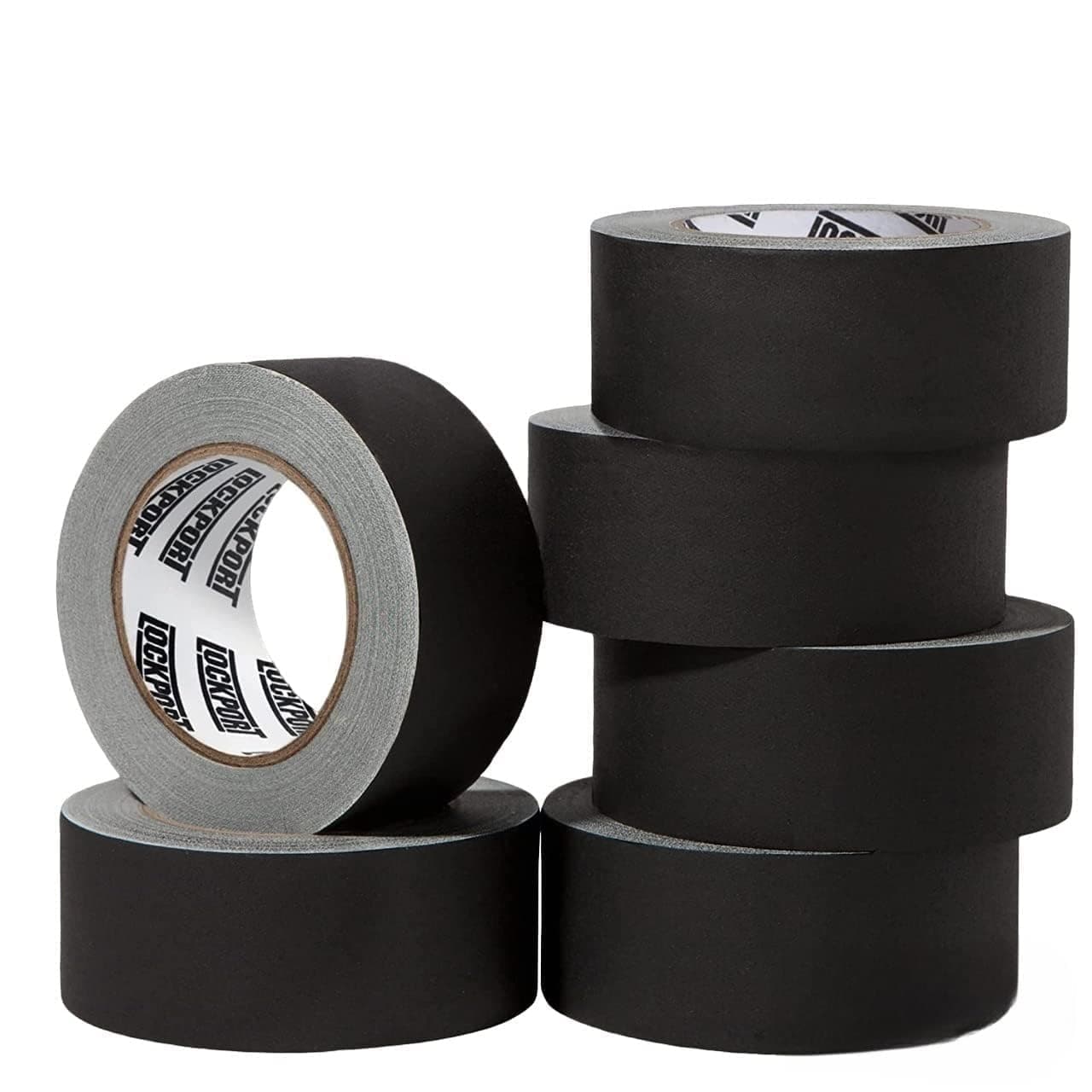 - Lockport Black Gaffers Tape 2 inch x 30 Yards - 6 Pack Pro Black Gaff Tape - Value Pack - No Residue, Water Resistant, Non-Reflective, Easy Tear - Multipurpose