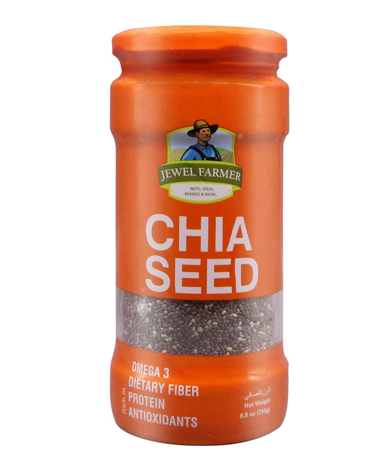 JEWEL FARMER Chia Seeds Raw & Unroasted Superfood with Protein, Dietry Fiber & Omega 3 (250g)