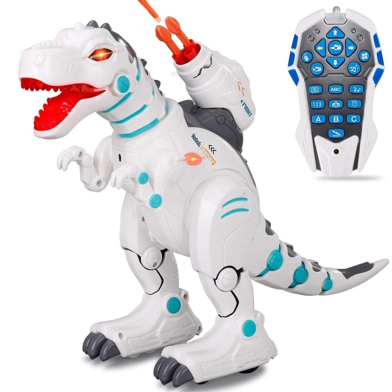 Yupra Electric Remote Control Waking Robot Dinosaur Toy for Kids - Fire Spray Effect, On Wheels, Wireless Remote Control, Sound & Music, Intelligent Robot Programming Early Education Toy for Kids