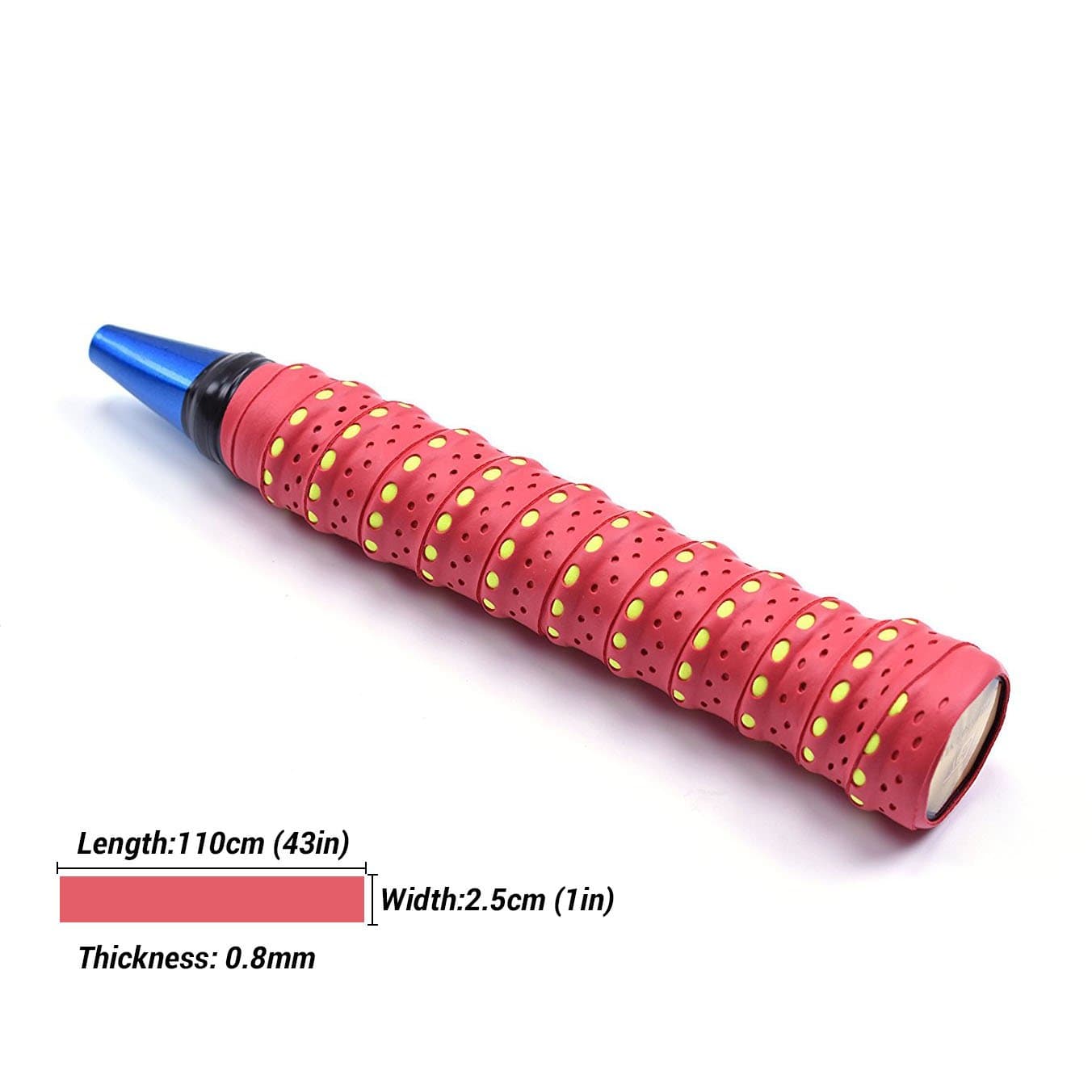 Genubi Anti-Slip Handle Grip Wrap with Bump Tape for Badminton Tennis Bicycle Bike Golf Club Baseball Bat Fishing Rod Handle Bar, Moisture Absorb Red