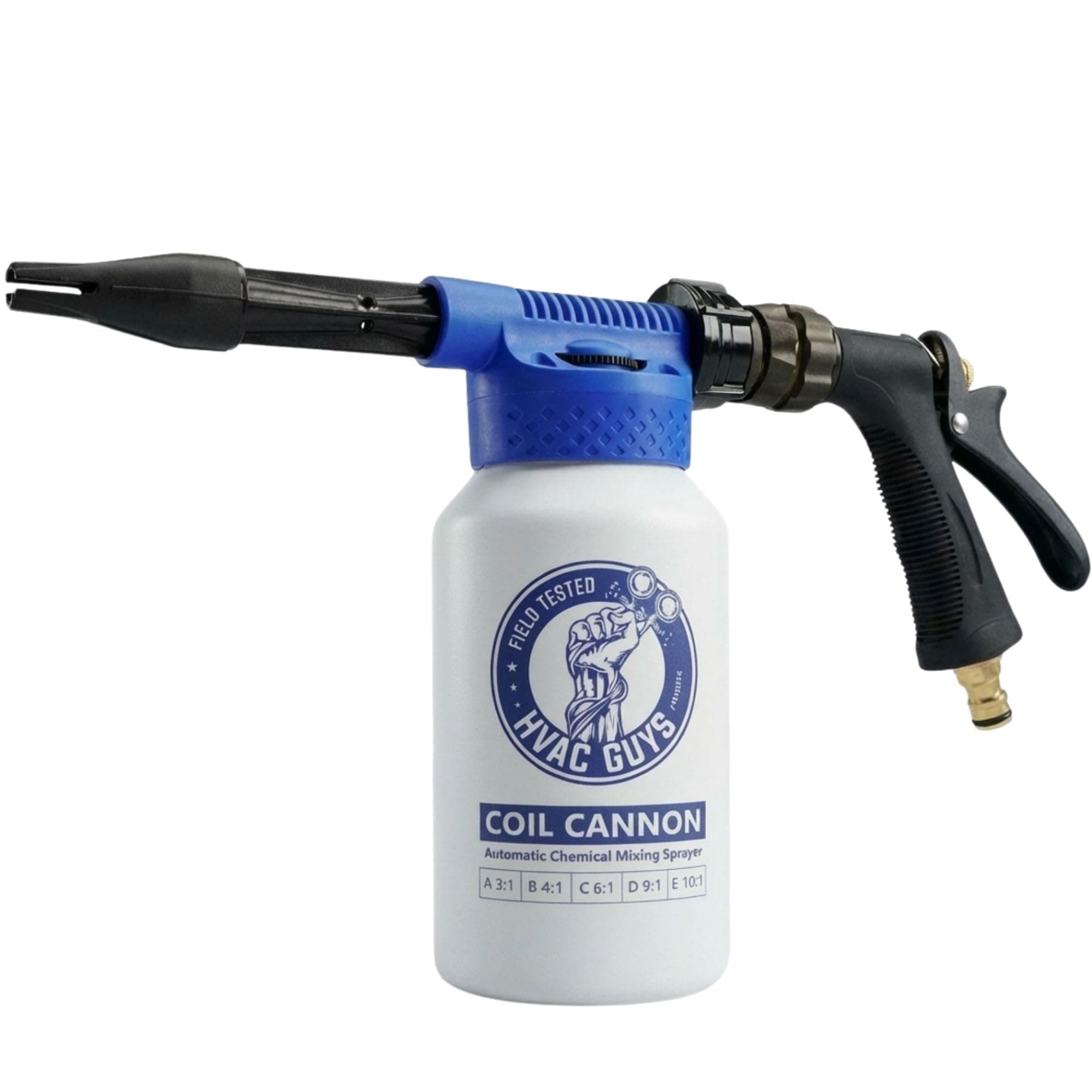 Coil Cannon | AC Coil Cleaner Automatic Foaming Mixing Sprayer | Compatible with All Cleaners & Chemicals | 5 Dilution Ratios