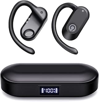 CXK Open Ear Headphones, Bluetooth 5.4 True Wireless Earbuds with 60Hrs HD Stereo Sound, 0.27oz Lightweight Design Bone Conduction Headphones with Mic, IPX6 Waterproof Fit Workout, Running, Black