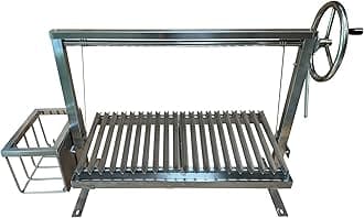 Argentinian Asado Charcoal BBQ Grill for Brick Outdoor DIY Kitchen (91cm With Ember Maker)