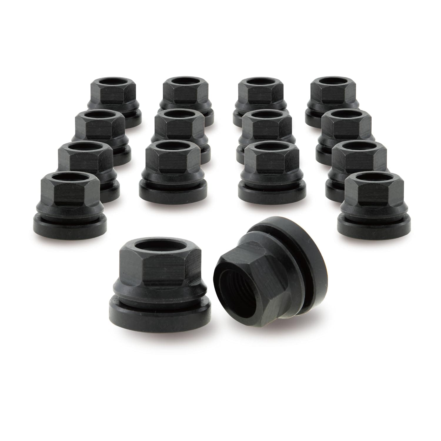- Black M14x1.5 Wheel Lug Nuts 16pcs for 2003-2016 Ford F250 F350 F450 F550, 2003-2019 F53, Two-Piece Flanged Flat Face OEM Style for Factory OEM Wheels, Fit 2C2Z1012AA