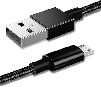 Micro USB Cable, 1M Micro USB Android 3.1A Fast Charger Cable Nylon Braided USB Micro Cord Compatible for Samsung S7/S6,Kindle Fire,Tablets,PS 4 Controller, Android Devices (Black)