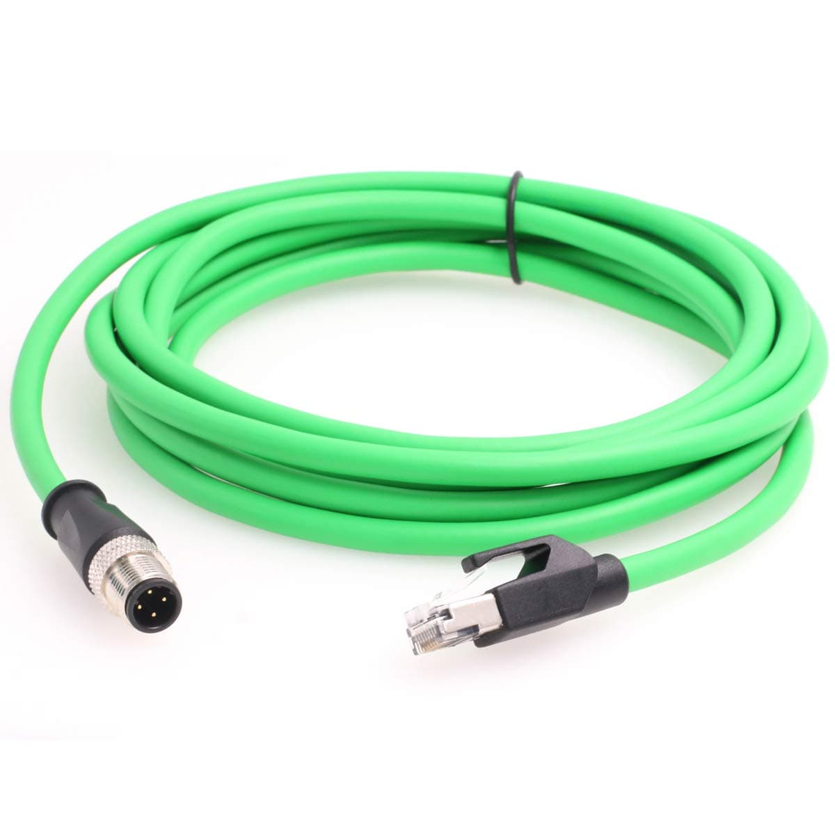 EonvicM12 4 Pin D-Code to RJ45 Gigabit Cognex Industrial Camera Network Cord CAT5 Shielded Cables (Green, 2M)