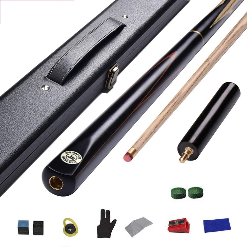 HHXD 3/4 Snooker Cue 10mm Tip,Pool Cue Made of Ash Wood,Billiard Stick with Replacement Tip/H / 145cm/57in