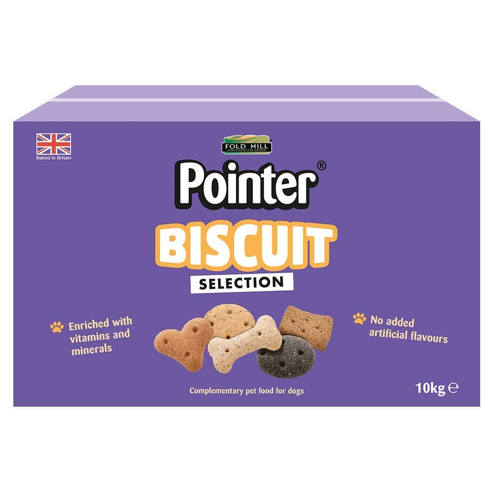 Pointer Biscuit Selection, Oven Baked Dog Treats with No Artificial Flavourings, Enriched with Vitamins and Minerals, 10 kg Box
