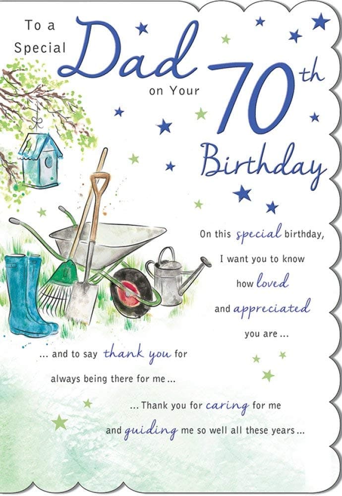 STUNNING TOP RANGE BEAUTIFULLY WORDED DAD SEVENTY 70TH BIRTHDAY GREETING CARD