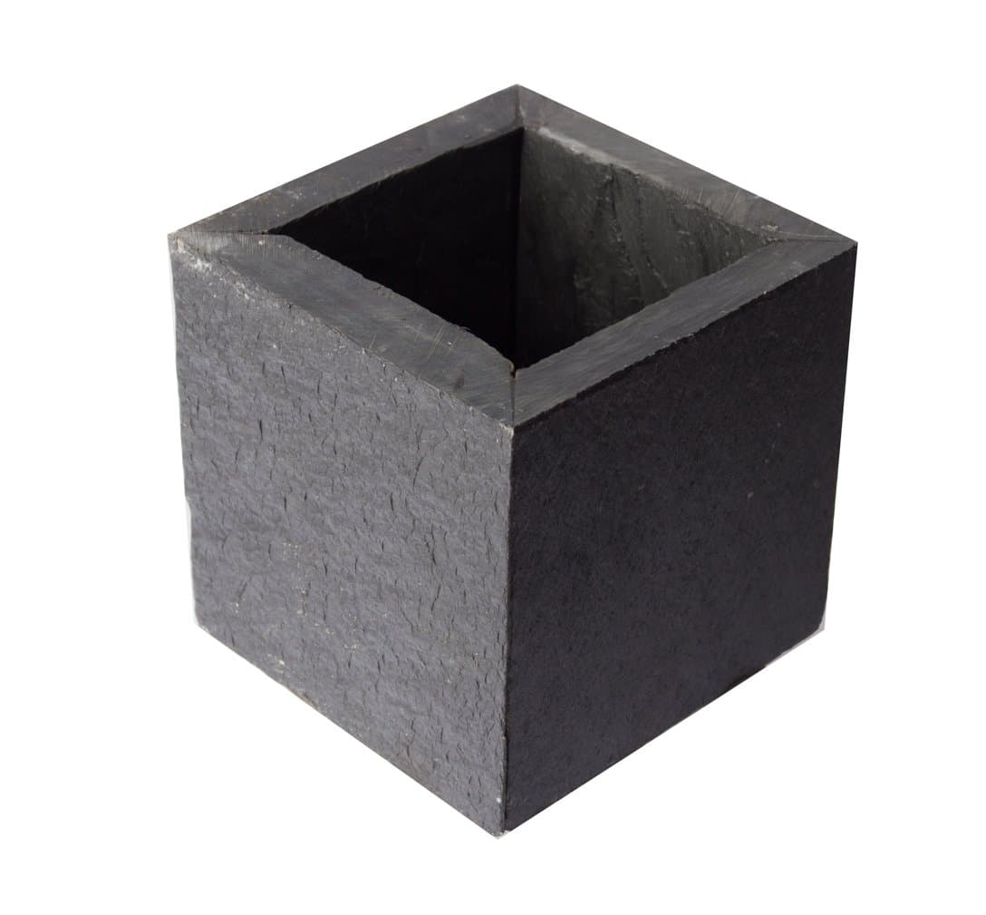 Cubic Vase Natural Stone, Cm Genuine Slate Black Pencil Box Pen Holder Table Vases 10x10x10 cm Pajamas, 2.2 Kg