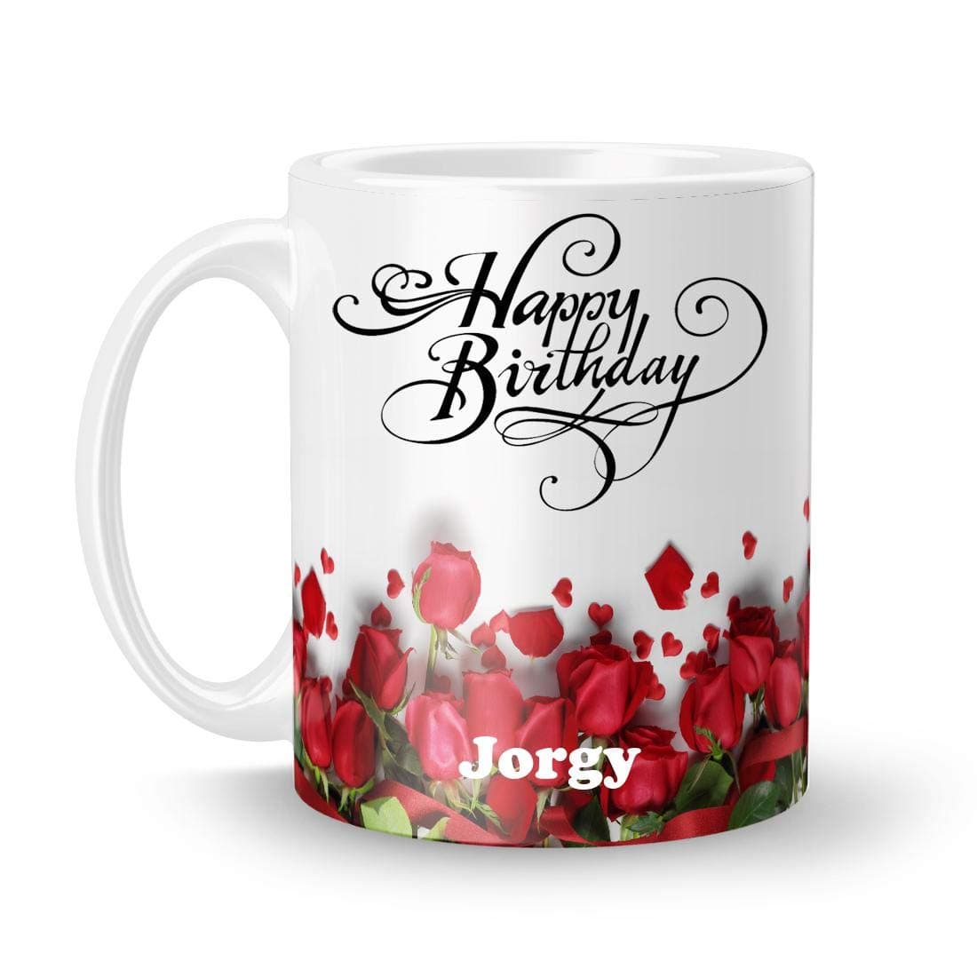 Happy Birthday Jorgy Printed White Creamic Mug (350) ml