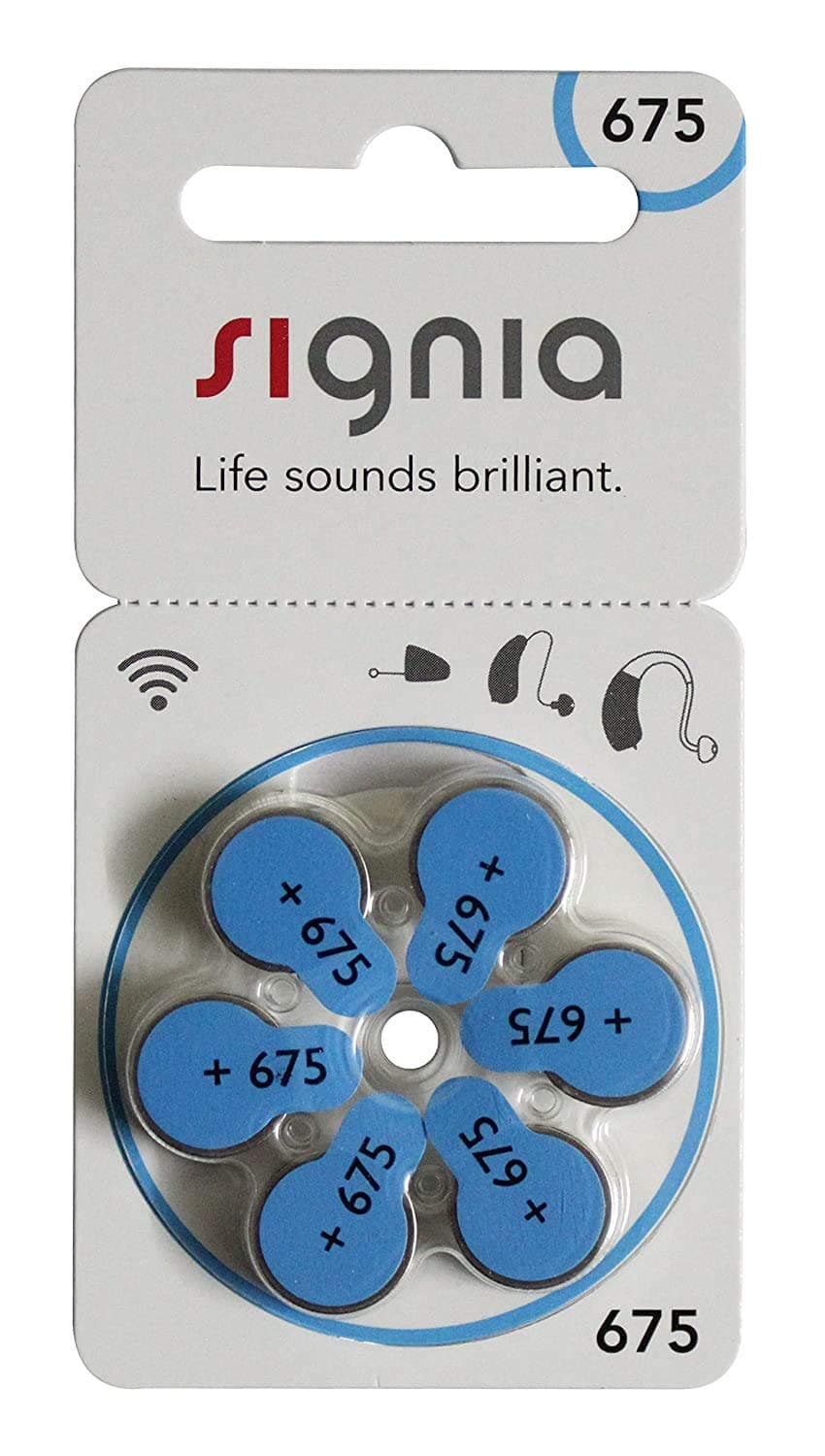 FCS Signia Hearing Aid Battery Size 675, Pack of 12 Batteries