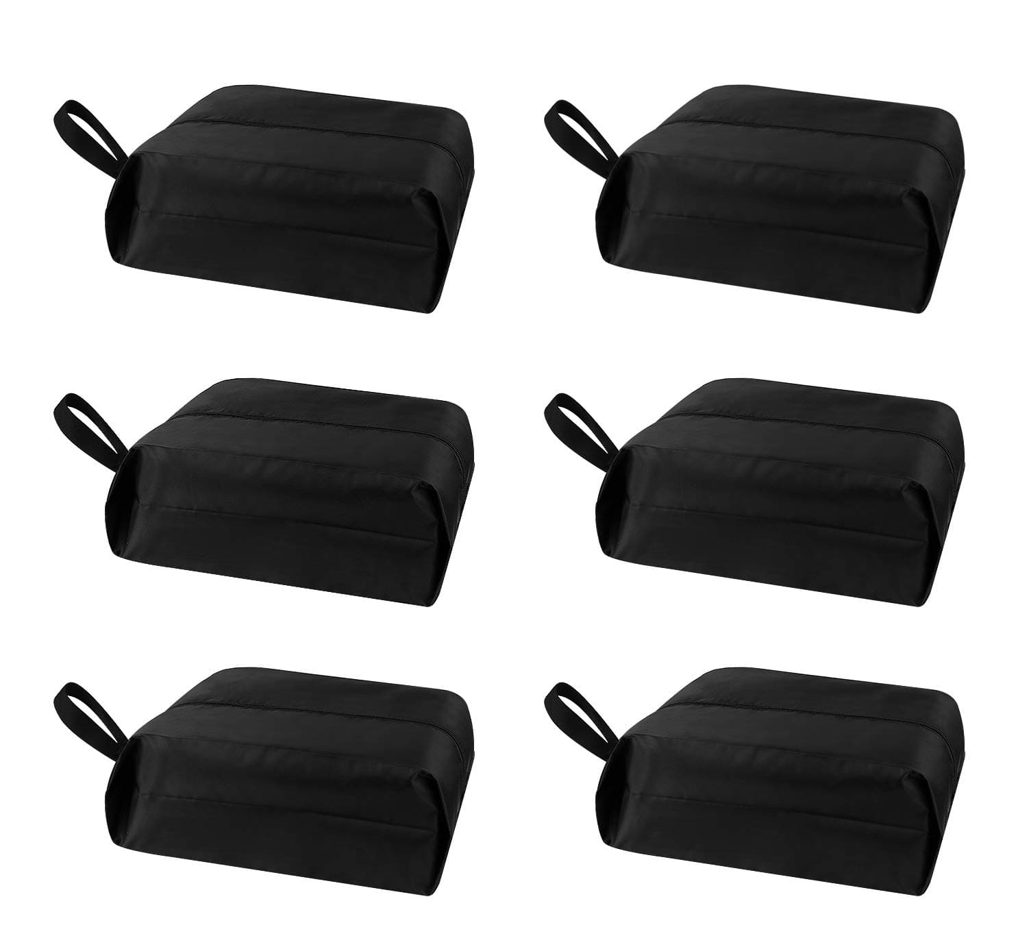 Shoe Bags for Travel, Sdootbeauty Portable Nylon Travel Shoe Bags with Zipper Closure- Black Shoe Travel Bags for Men and Women, 6 Pack