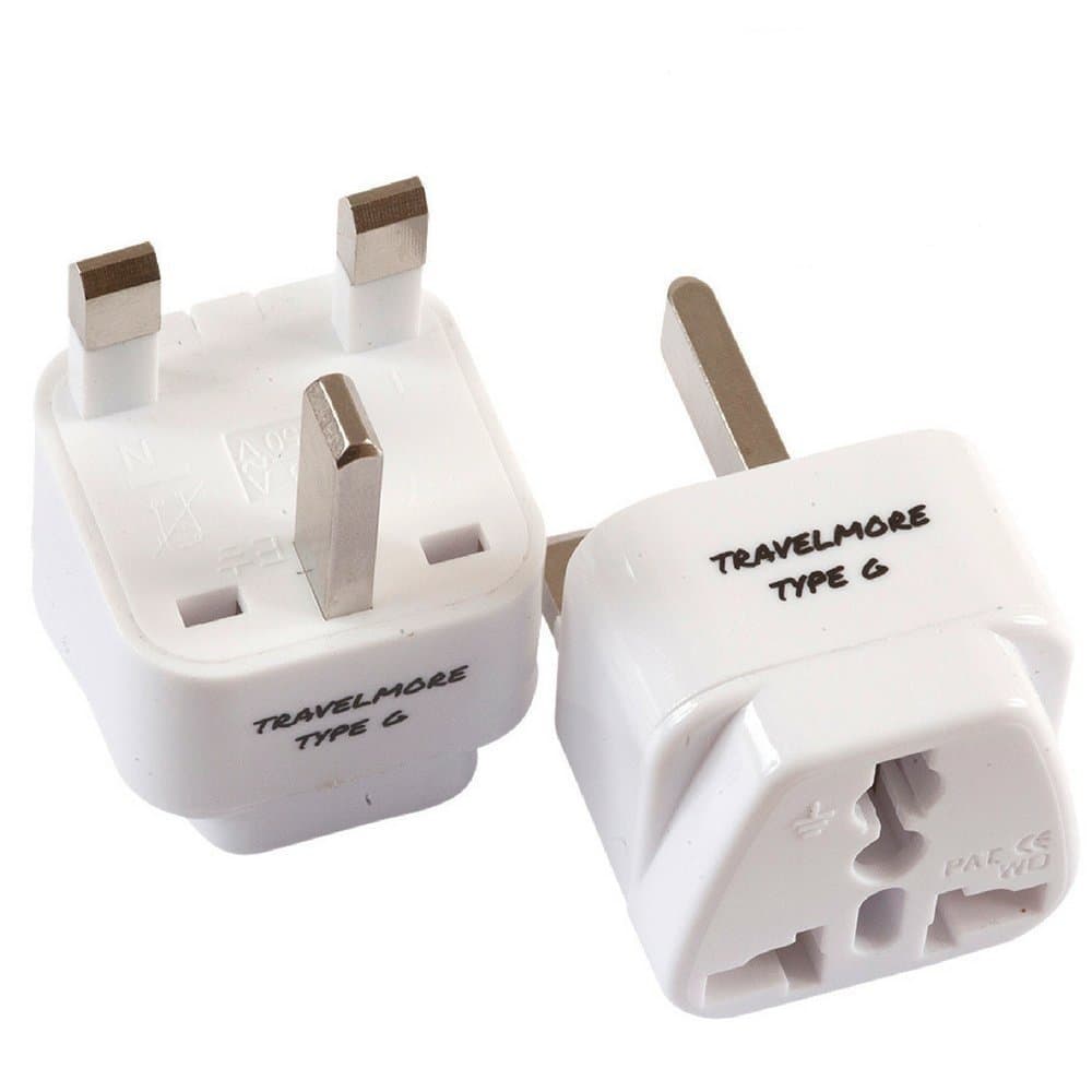 2 Pack UK Travel Adapter for Type G Plug - Works with Electrical Outlets in United Kingdom, Hong Kong, Ireland, Great Britain, Scotland, England, London, Dublin & More