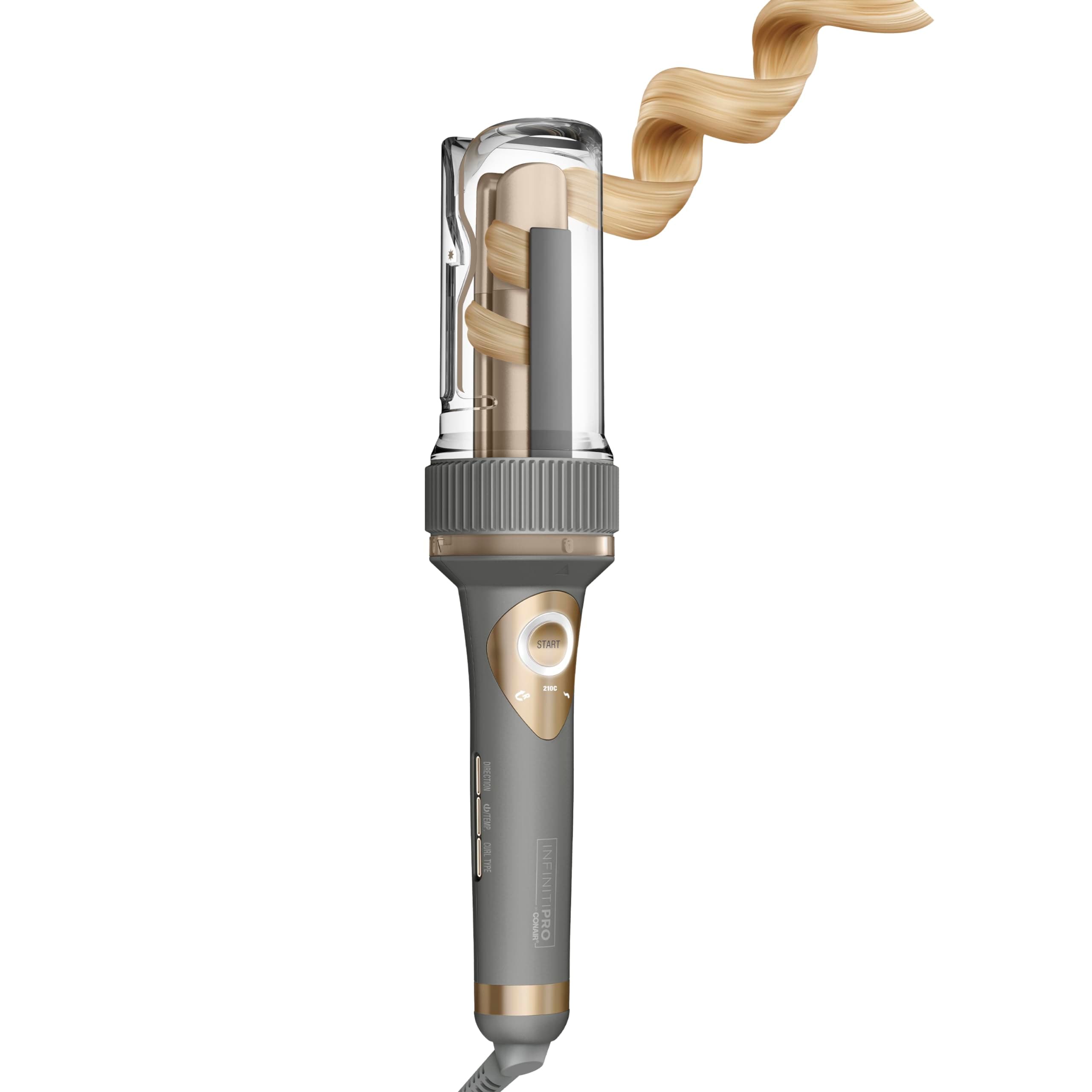 INFINITIPRO by CONAIR Curl Secret Automatic Curling Iron - 1 1/4-inch Barrel - Hair Curler for All Hair Types and Medium to Long Hair Lengths - Dual Voltage for Worldwide Travel