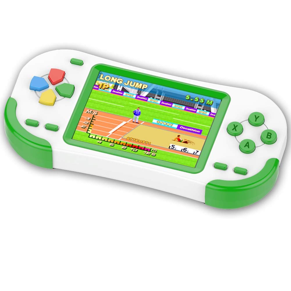 TEBIYOU Handheld Game Console for Adults Kids Seniors with Built in 16 Bit 220 HD Classic Games 3.0'' Large Screen Portable Retro Game Player Children Electronic Handheld Games (Green)