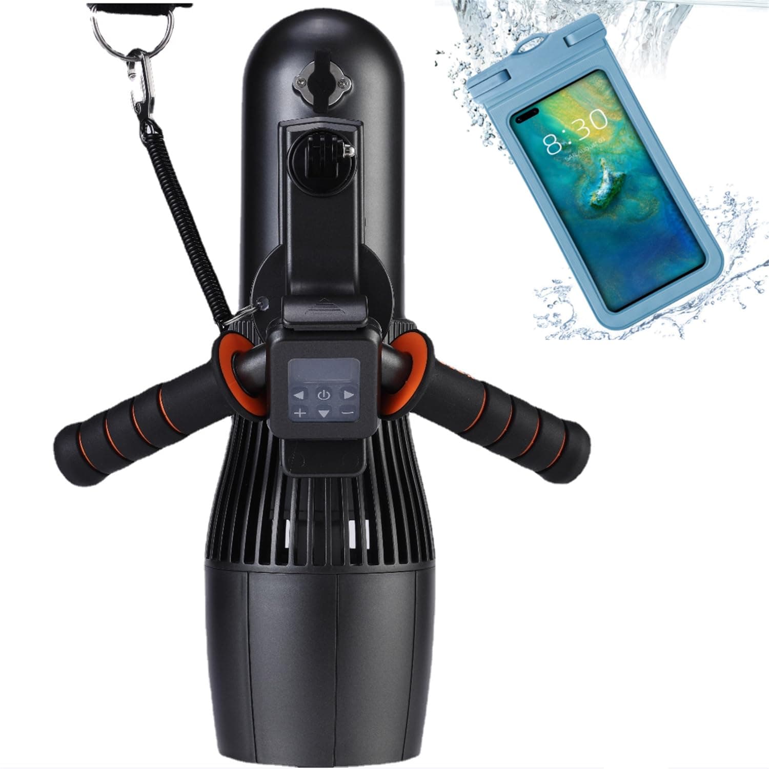 Underwater Scooter with 30M Waterproof Bag, 500W Motor RC Sup Switch 10 Speed, 40m Deep Pool Sea Scooter for Surfboard