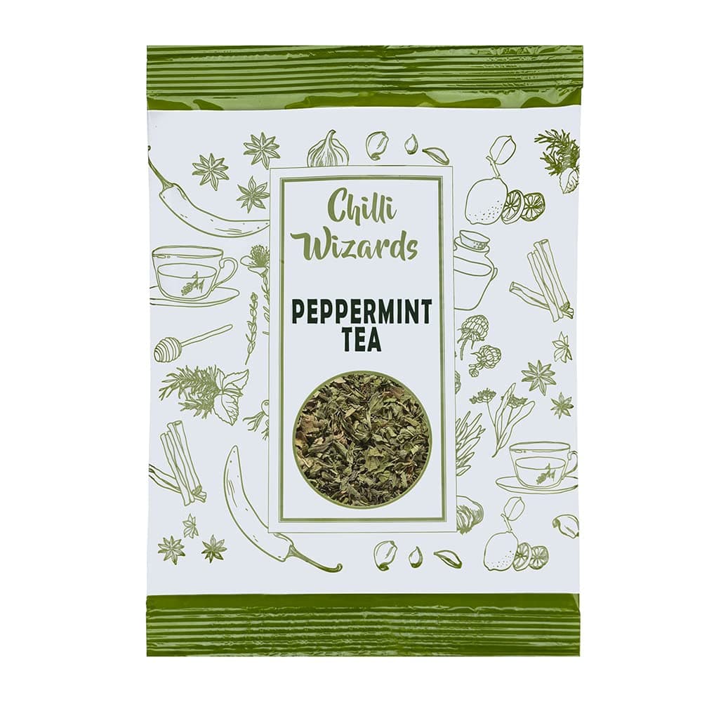 Peppermint Tea Loose leaf Herbal 100g 1mm - Chilli Wizards