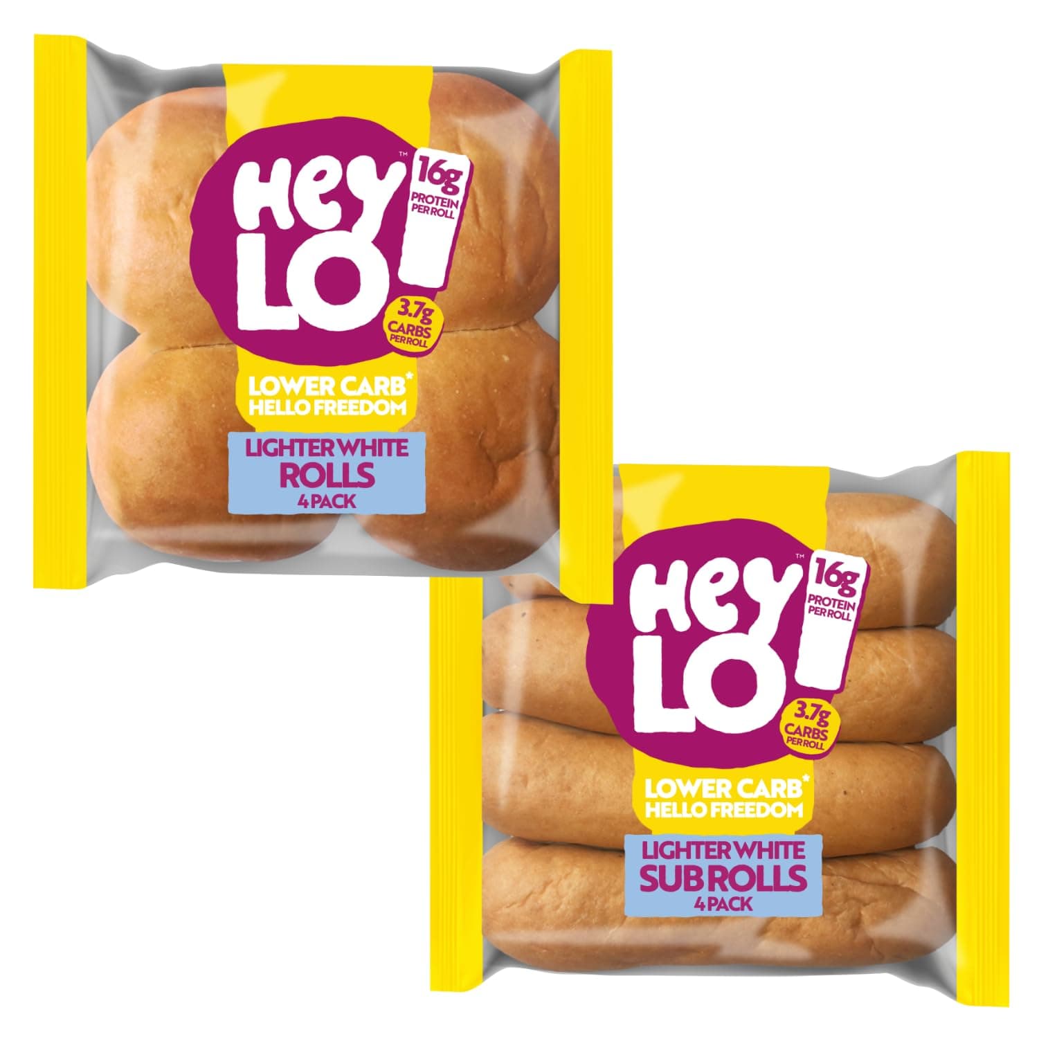1 x Low Carb Pack of White Keto bread Rolls - 1 x Pack of Keto Sub Rolls For Delicious Snacks - 3.7g Carbs Per Roll