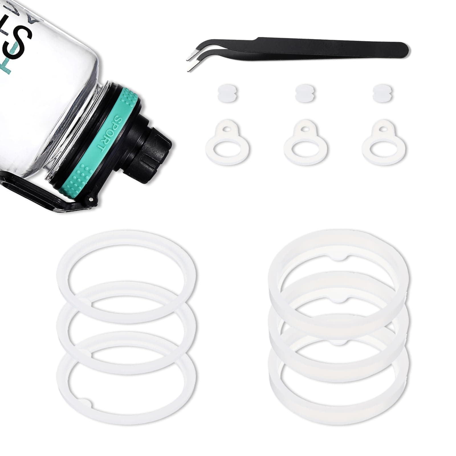 12pcs Replacement Rubber Lid Seals with Tweezers for Hydro Flask Lid Replacement Water Bottle Gasket Replacement for 24/32/40/64oz Wide Mouth Lid O Ring Water Bottle Replacement Lids for Hydrapeak
