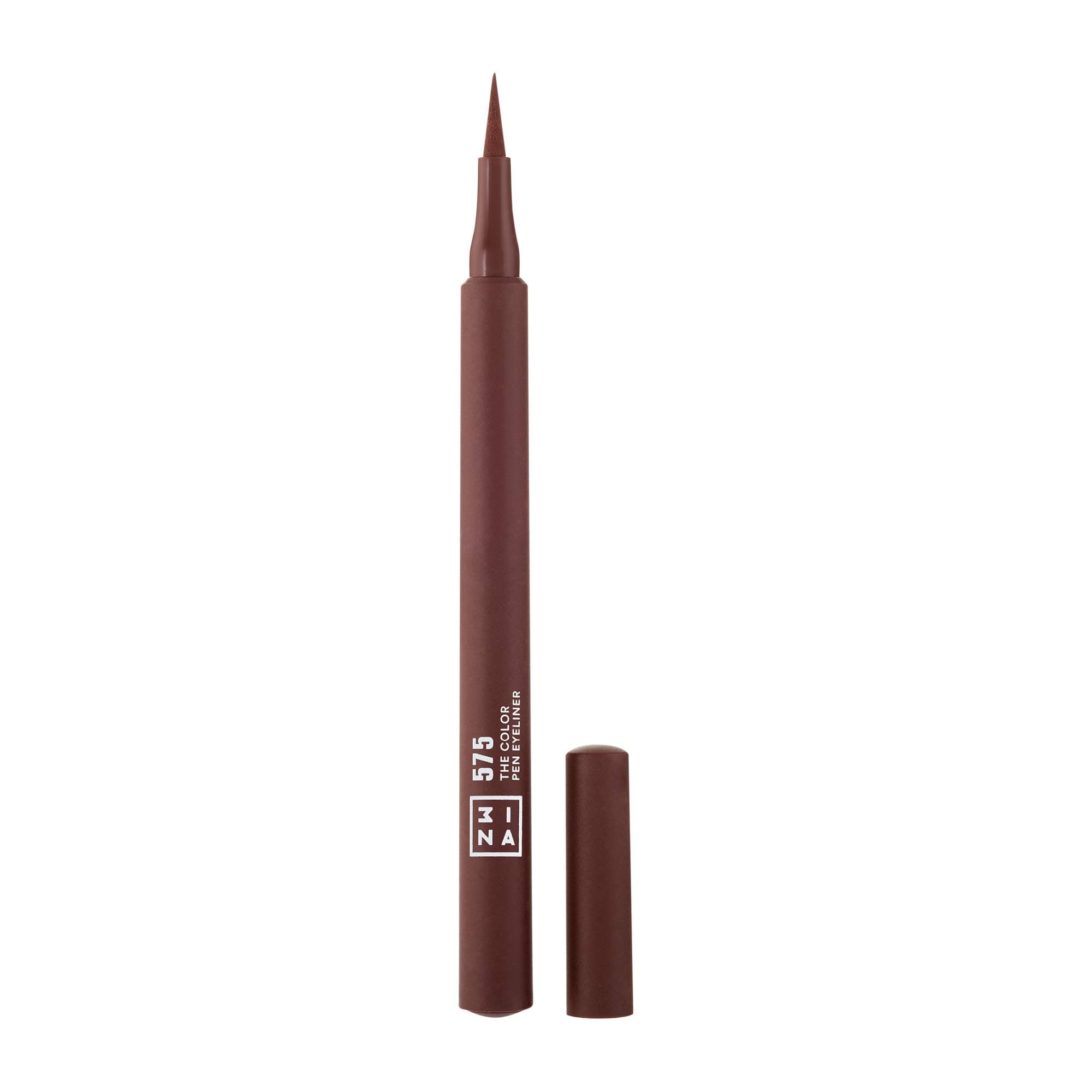 3INA MAKEUP - The Color Pen Eyeliner 575 - Brown Liquid Eyeliner - 10h Longwear Smudge-proof Formula for Sensitive Eyes - Precise Felt Tip Matte Liner - Bold Pigmentation - Vegan - Cruelty Free