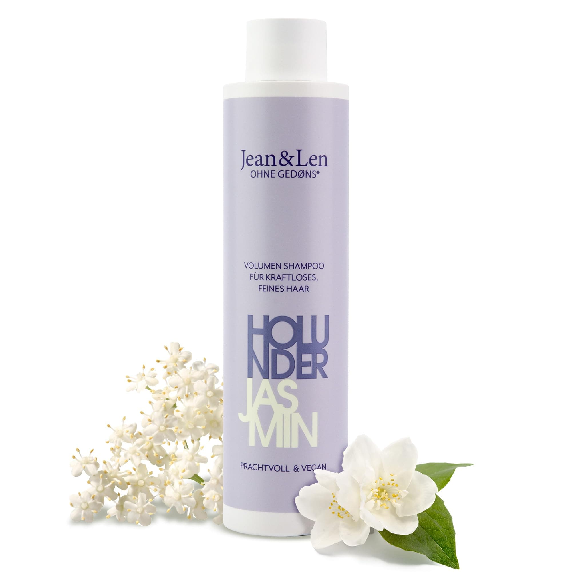 Jean & Len Volume Shampoo Elderberry & Jasmine, for limp and fine hair, gives volume, fruity-floral fragrance, without parabens and silicones, vegan, 10.14 Fl. Oz.