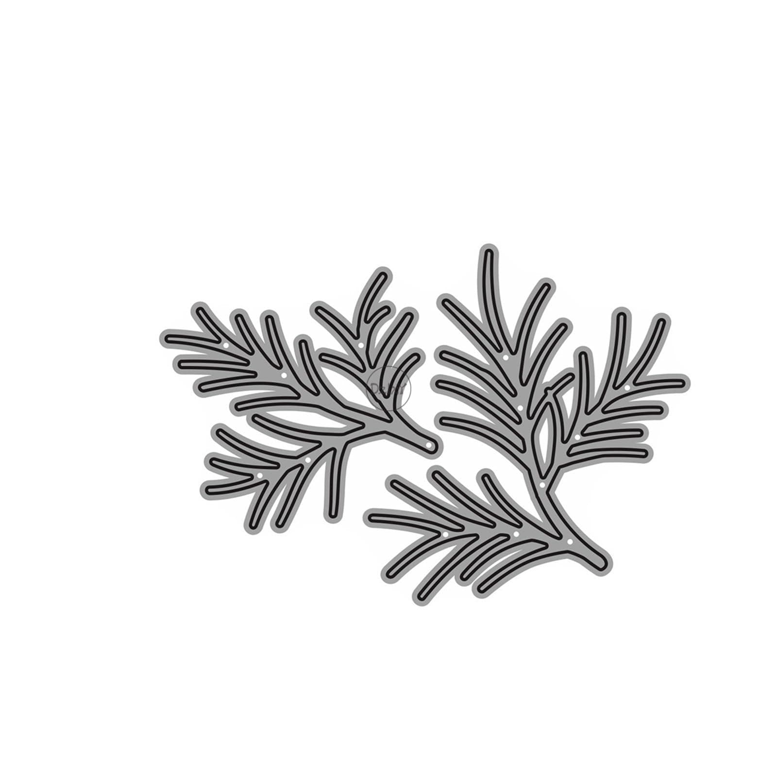 DzIxY Pine Leaves Metal Cutting Dies for Card Making Kit Embossing Paper Die Cuts Scrapbook Machine Stencils Storage Pockets Supplies