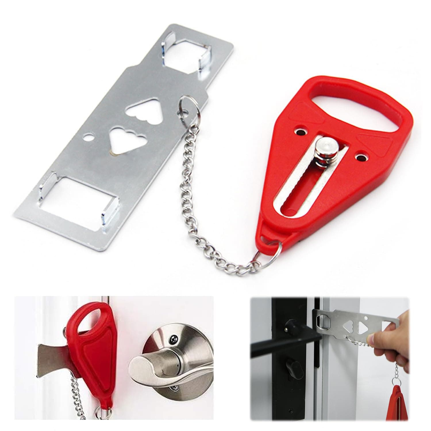 Portable Door Lock - Anti-Theft Travel Lock for Home, Hotel, Easy-to-Use and Install, Ideal for Travelers and Students