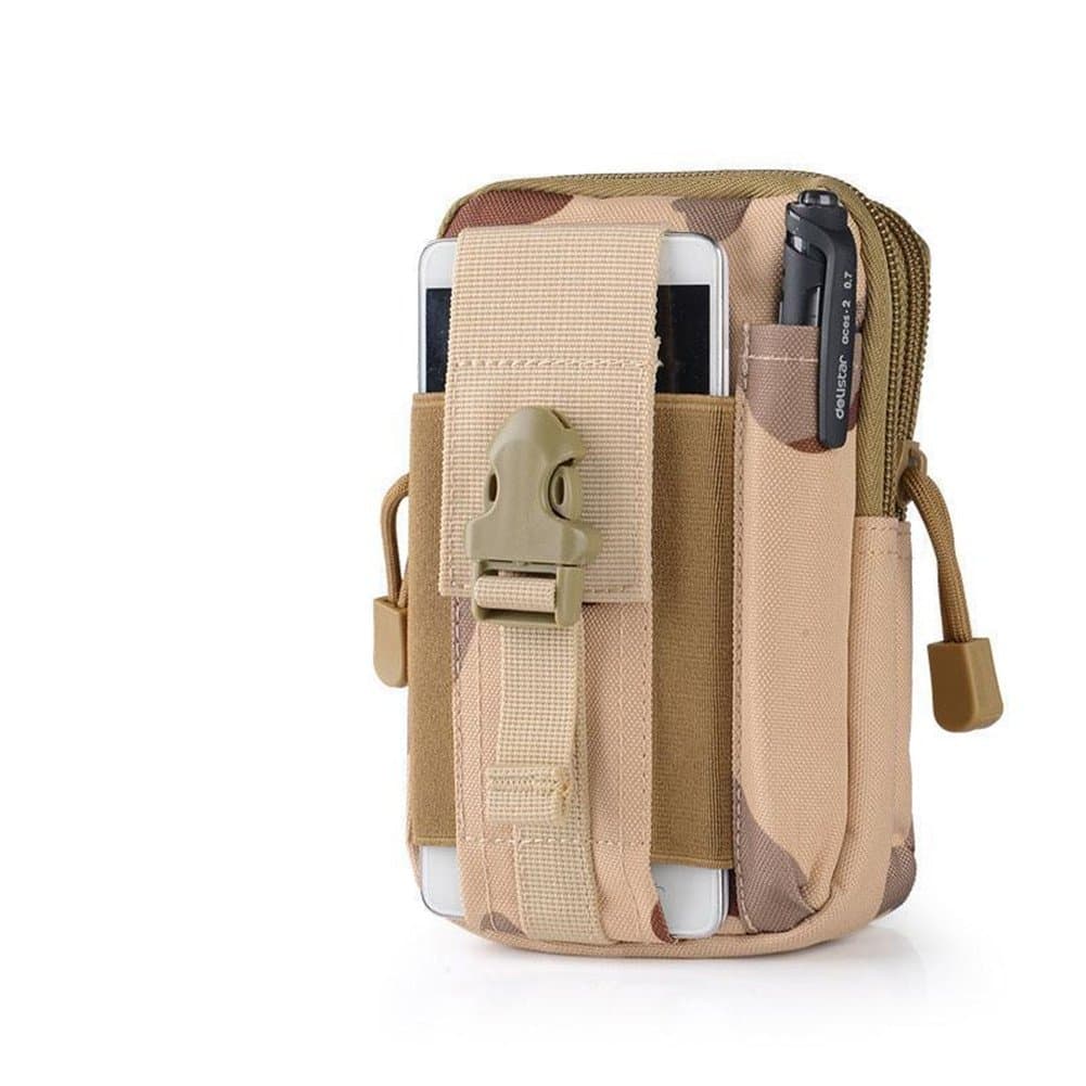 JunSheng Baakyeek Tactical Molle Pouch Belt Waist Packs Bag Pocket Military Waist Fanny Pack Pocket for iPhone 6 6s 5s 6 Plus Samsung Galaxy S6 Desert Camo