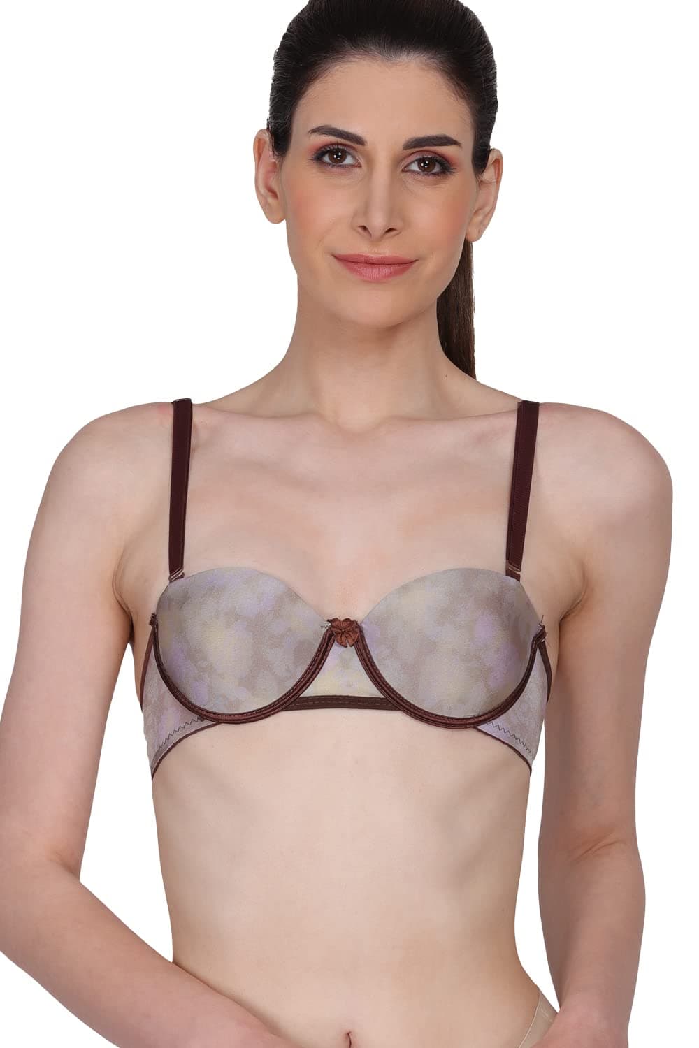 Amour SecretWomen's Lightly Padded Demi Cup Underwired Push up T-Shirt Bra (PD301)
