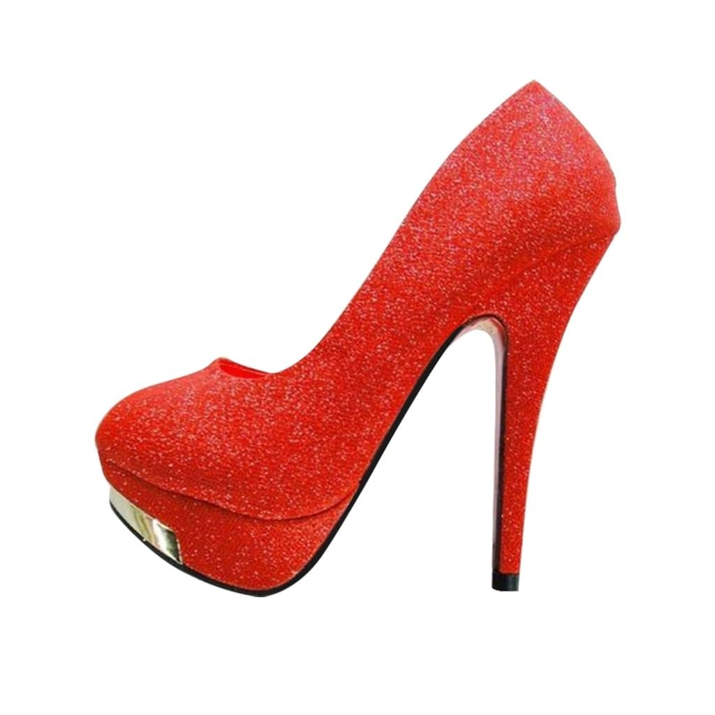 Bling Club Party Shoes Stiletto Red Us7
