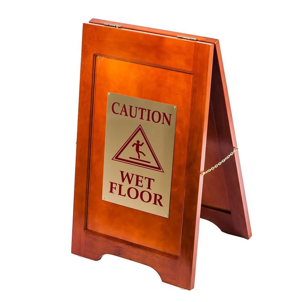 Mahogany Wet Floor Sign, 24" x 14"