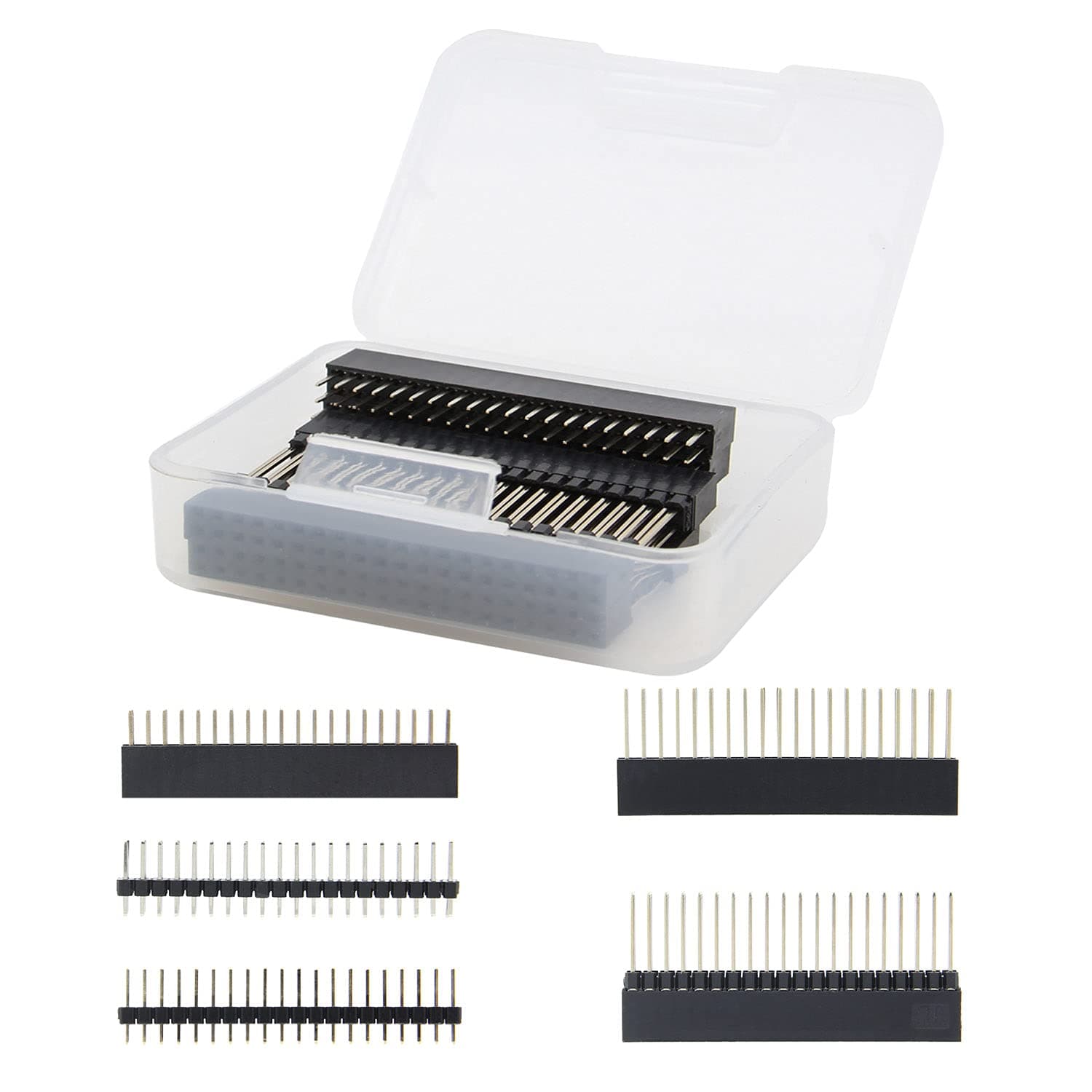 Geekworm 2x20 40 Pin Stacking Female Header Kit for Raspberry Pi 4B/3B+/3B/2B/B+/A+/Zero(Zero W)(4 Specifications 8 Pcs), Raspberry Pi GPIO Stacking Header/Extender