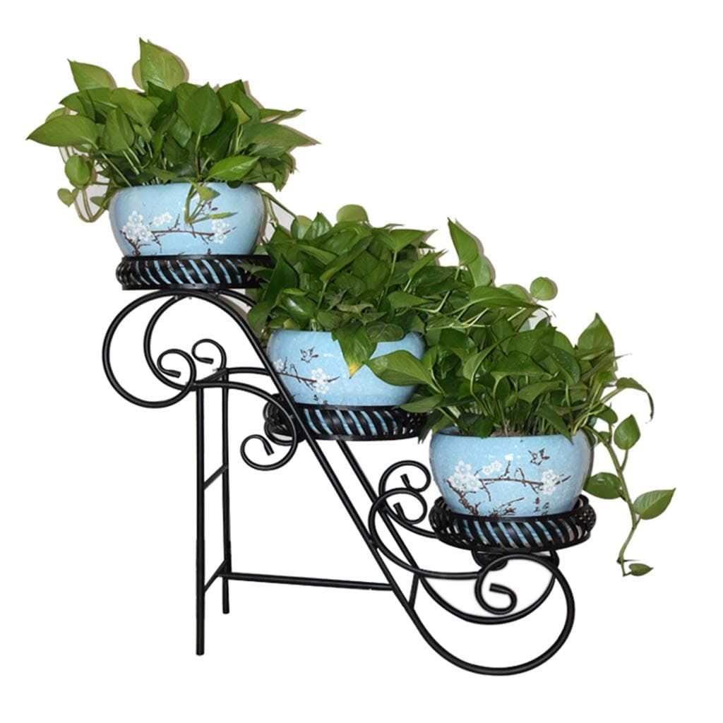 LYXPUZI European wrought iron multi-layer flower stand/living room floor-standing plant stand/step pot rack