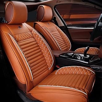 Custom Car Seat Covers Fit for Sonic 2012-2020 5-Seat Full Set All Weather PU Leather Front Rear Seat Protector with Waterproof Airbag Standard Edition Orange