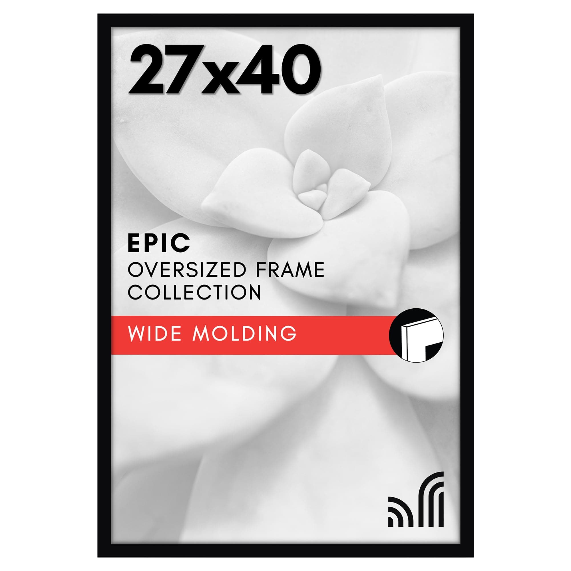 Americanflat 27x40 Movie Poster Frame with Polished Plexiglass - Black Picture Frame - Wide Photo Frames Made of Engineered Wood for Vertical or Horizontal Wall Display - Epic Collection - Black