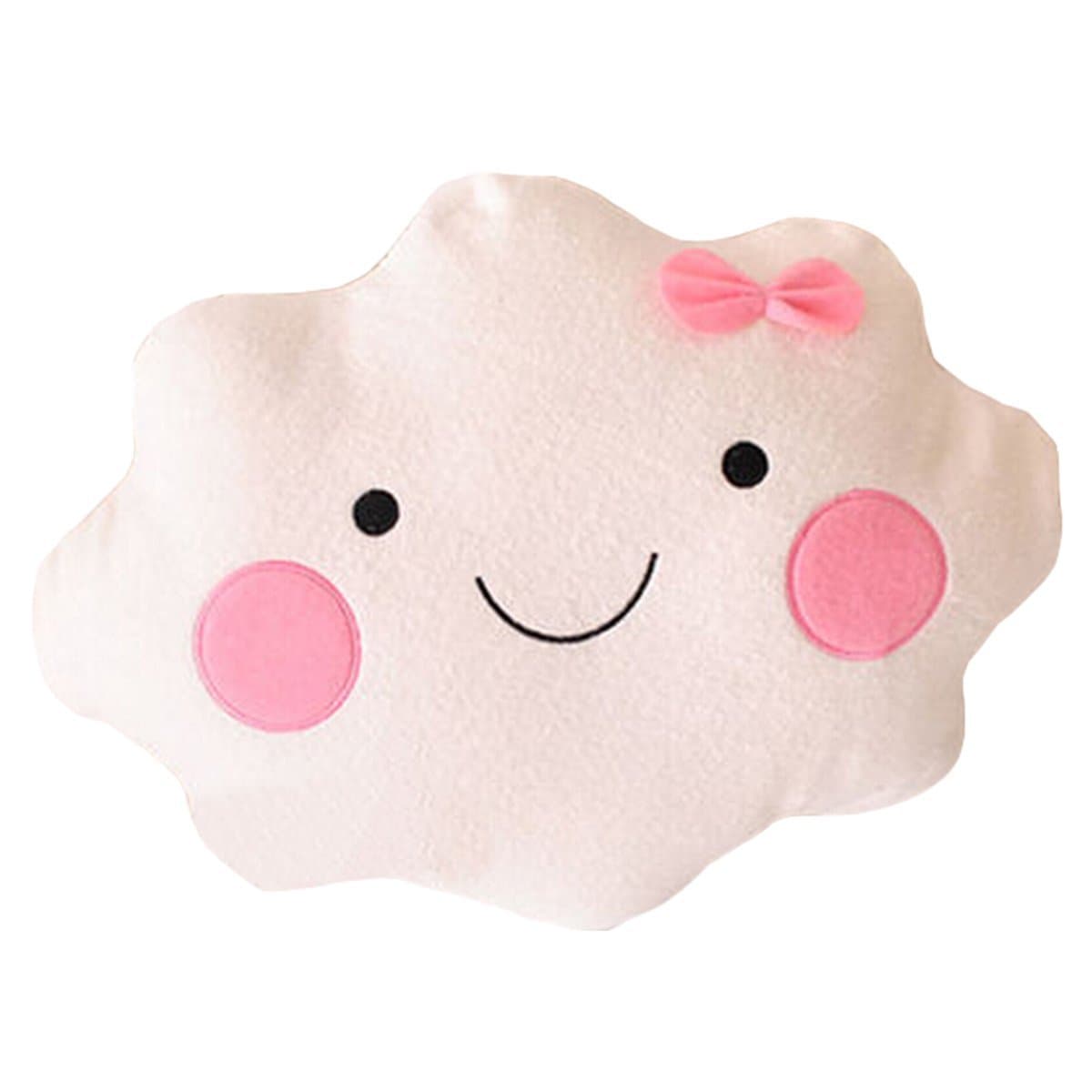 Kawaii Smiley Face Cloud Cushion with Bow by Flying Higher by Flying Higher