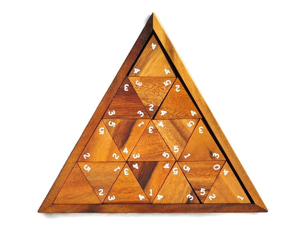 Triomino, Triomino Game, Dominoes with Numbers,Dominoes Set, Wooden Game, Tri Dominoes, Tri Box