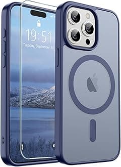 SUPFINE Magnetic for iPhone 15 Pro Max Case [Compatible with MagSafe] [10 FT Military Grade Drop Protection] Slim Translucent Matte Shockproof with Anti-Fingerprint Phone Case, Lanvender Gray