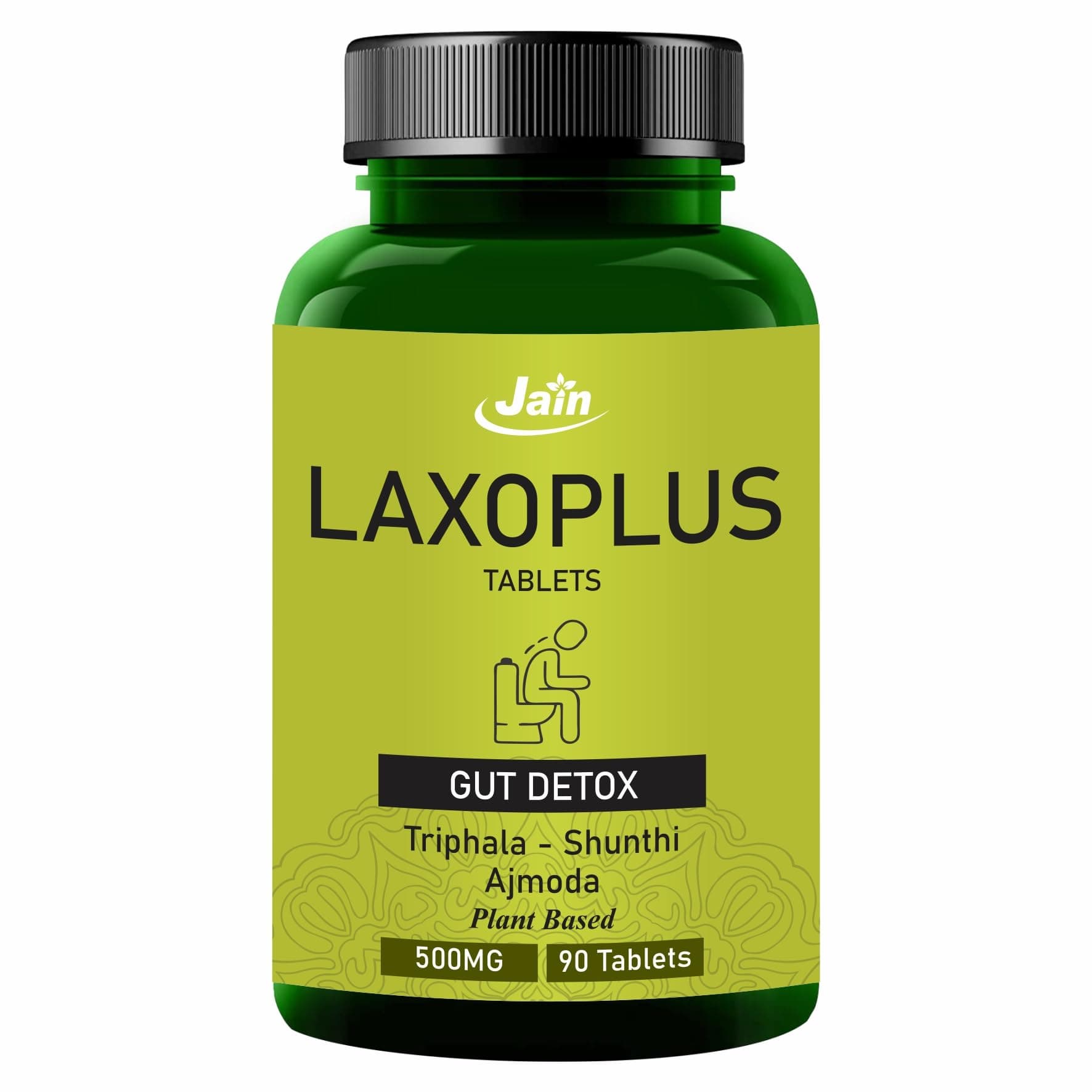 Jain Laxoplus Tablets,1000 mg per serving, 90 Tablets | Relieves Constipation, Supports Healthy Digestion | Regulates Bowel movement | 100% Ayurvedic
