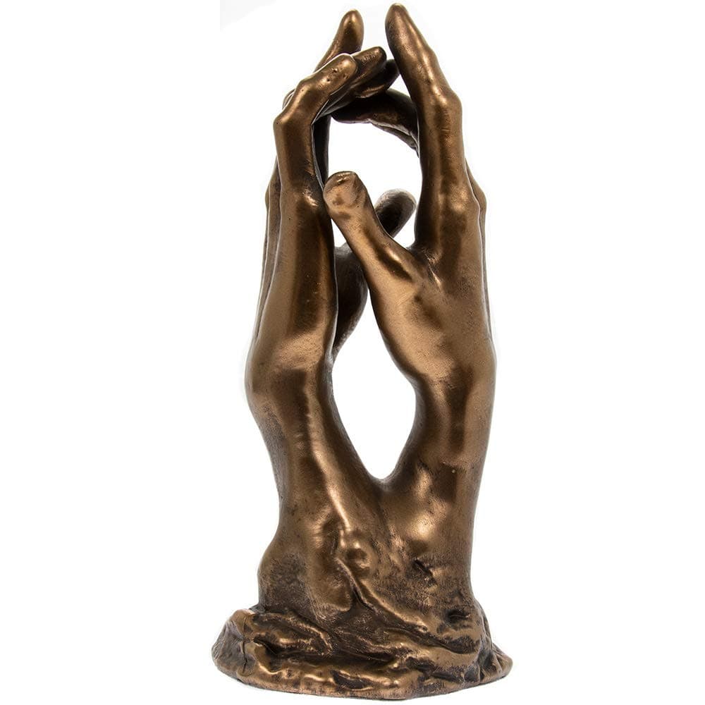 Le Secret - Bronzed Hands Entwined Sculpture Inspired by Rodin, Bronze Idea
