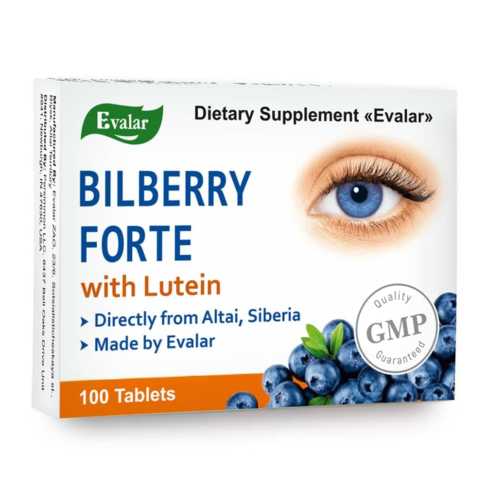 Blueberry Bilberry Forte with Lutein Evalar Vitamins & Zinc Mineral Supplement 100 Tabs