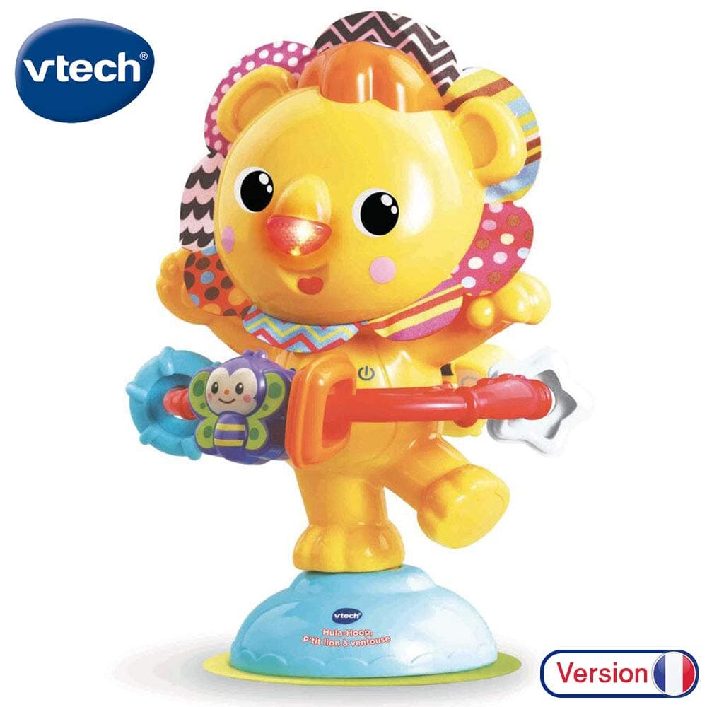 VTech - Hula-Hoop, P'tit Lion à Ventouse, Jouet Ventouse pour Chaise Haute - Version FR